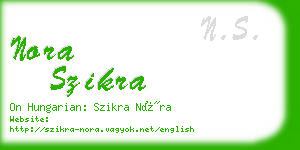 nora szikra business card